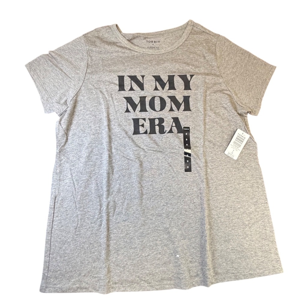 Torrid In My Mom Era Classic Fit Heather Grey Graphic Tee Size 0 L 12 NEW J10